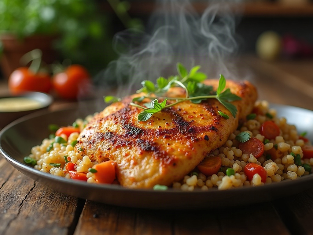 Baharatlı Tavuk Göğsü ile Kinoa Salatası